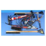 Jumper Cables, Hand Air Pump, Snow Brushes