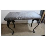 Cast Iron Leg Bench w/Fabric Top-2