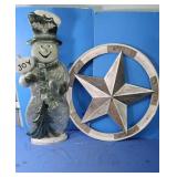 Metal Snowman&Star Decor