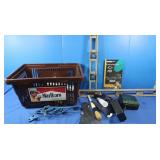 Levels, Power Strip w/Clock, Farm Toy, Basket