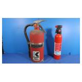 2 Fire Extinguishers-18"H&15"H(1 Kidde)