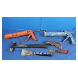 Caulking Guns, Hammer, Scraper