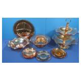 Vintage Carnival/Lustreware Fruit Tray, Bowls,