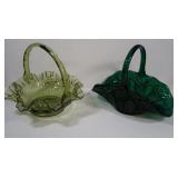 Vintage Indiana Emerald Green Baskey, Unmarked