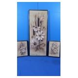 3 Framed Picture Set, Sand Originals By Helen
