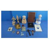 Religious Figurines, Medals, Crusifixes, Books