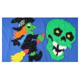 2 Vintage Popcorn Plastic Halloween Dcor