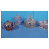 Vintage Pink Depression Glass- Westmoreland Santa