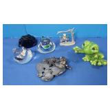 Glass Frog Paperweights, Pewter & Goebel Frogs