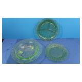 Vintage Green Depression Glass- Uranium *Glows*