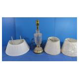 Glass Lamp w/Shade, Over Bed Light (Lamp 15" w/o