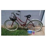 Huffy Bike, White Wall Tires, Basket &Helmet 27"
