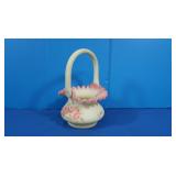 Vintage Fenton Handpainted Signed Vaseline Glass