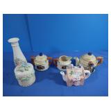 Decorative Tea Pots, Creamer, Sugar Bowl &More
