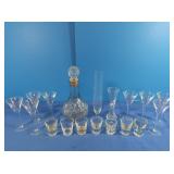 Decanter &Sherry Glasses, Bud Vases