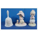 2 Precious Moments Figurines &Bell