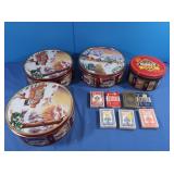 Asst Tins & Playing Cards