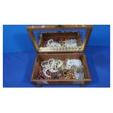 Vintage Jewelry Box w/Costume Jewelry
