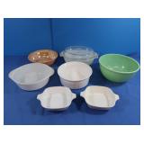 Anchor H Casserole, Fire King Bowls, Glassbake