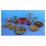 Lg Lot Orange Glass, Some Lustreware