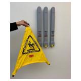 3 Pop-Up Safety Cones in Wall-mount Cases