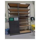 Metal Shelving Unit w/2 Door Locking Cabinet