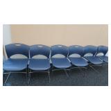 6 Plastic Office Chairs