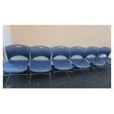 6 Plastic Office Chairs