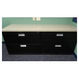 2 Black Metal 2 Drawer Filing Cabinets (under