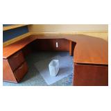 3pc Office Desk, Chair Mat, Trash Bin-Sections