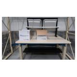 Work Station on Casters w/Shelves 72x42x36