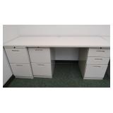 Cubicle Desk-Straight Section w/File Cabinets