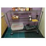 3 Shelf Metal Shelf w/Wheels