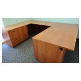 3pc Office Desk-72x36x30; 43.5x24x30; 72x24x30