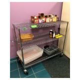 Metal Shelving Unit w/ Wheels 48x18x42