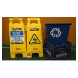Plastic Caution Rubbermaid Commercial Signs,