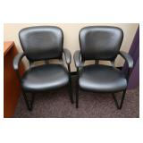 2 Vinyl Office Chairs 36"H