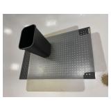Black Floor Mat 55x33, Plastic Desk Mat 55x44