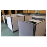 4 Cubicle Unit-1 Center Wall, 6 Desks, 6
