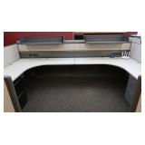 Double Desk Cubicle w/Five Cabinet & Drawers