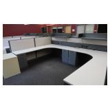 Cubicles-Center Wall Connects 7 Cub w/8 Desks, 9