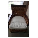 Wooden Woven Chair w/Cushion