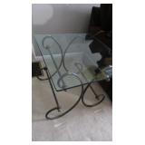 Glass End Table w/Metal Base-2