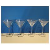 4 Lg Martini Glasses