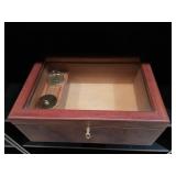 Burled Luxury Portable Humidor Lockable-Like New