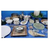 Occupied Japan Dish,Candles, Mirrored Bases, Vases