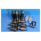 Lg Lot of Finials-Glass & Wood, Rod Holders