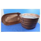 2 Copper Painted Galvanized Tubs