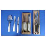 Laguiole Set of 6 Steak Knives/Carving Set&Sabr