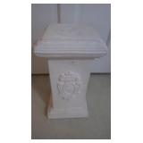 White Cast Pedestal Table-8x8x17"